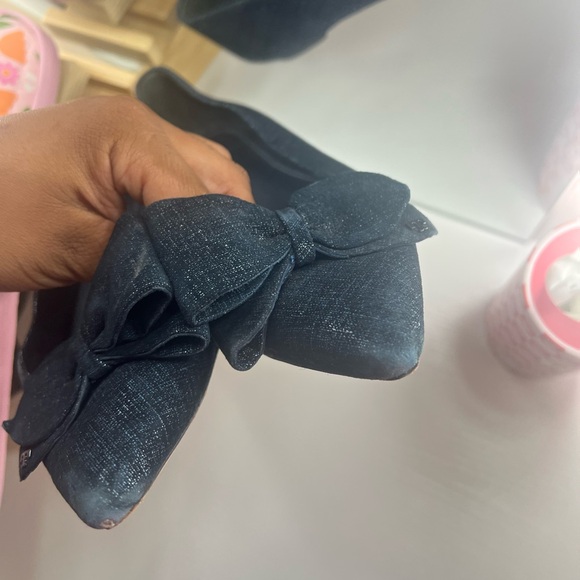 Tory Burch Navy Bow Flats - Picture 7 of 11